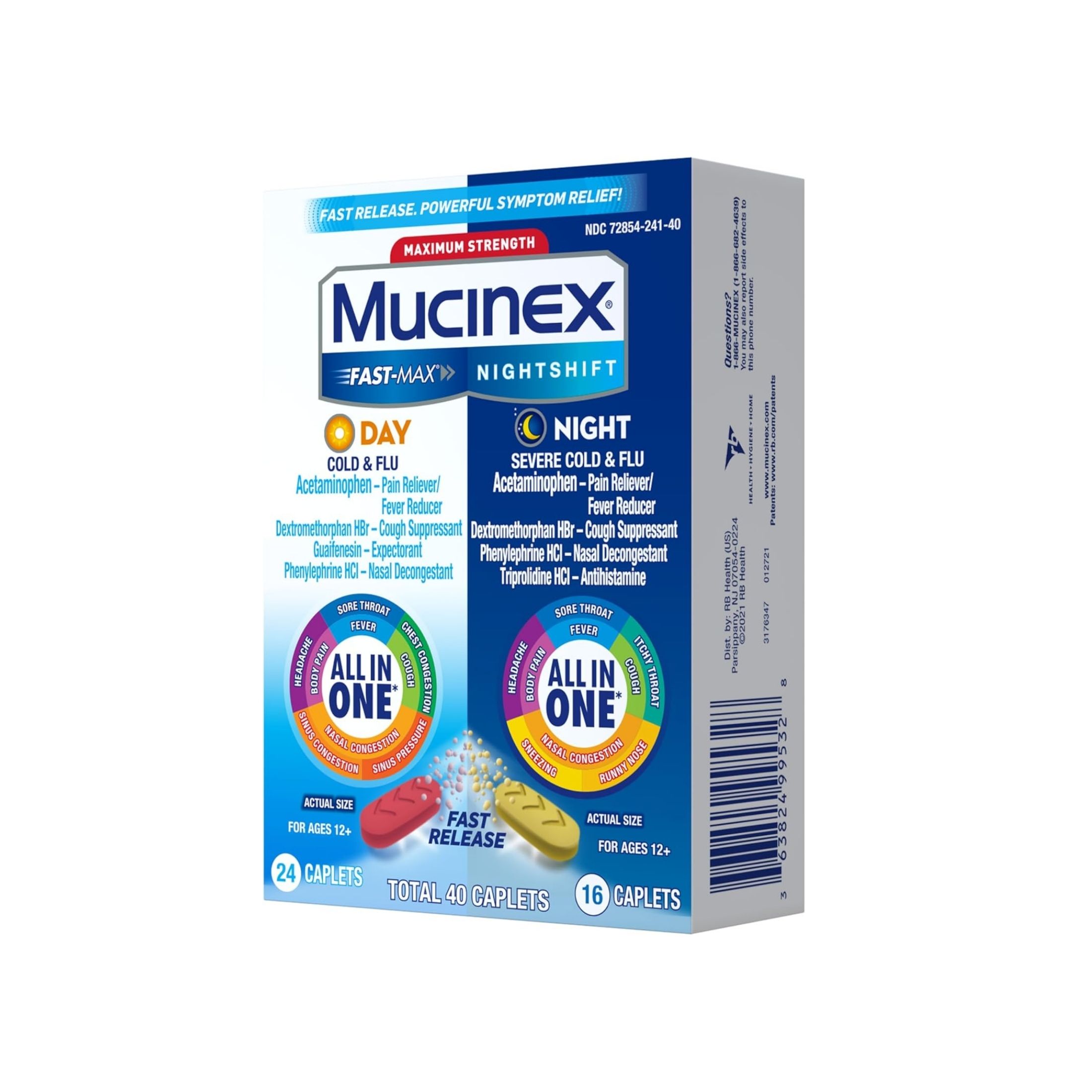 Mucinex Fast Max/Nightshift Day/Night Maximum Strength Cold & Flu