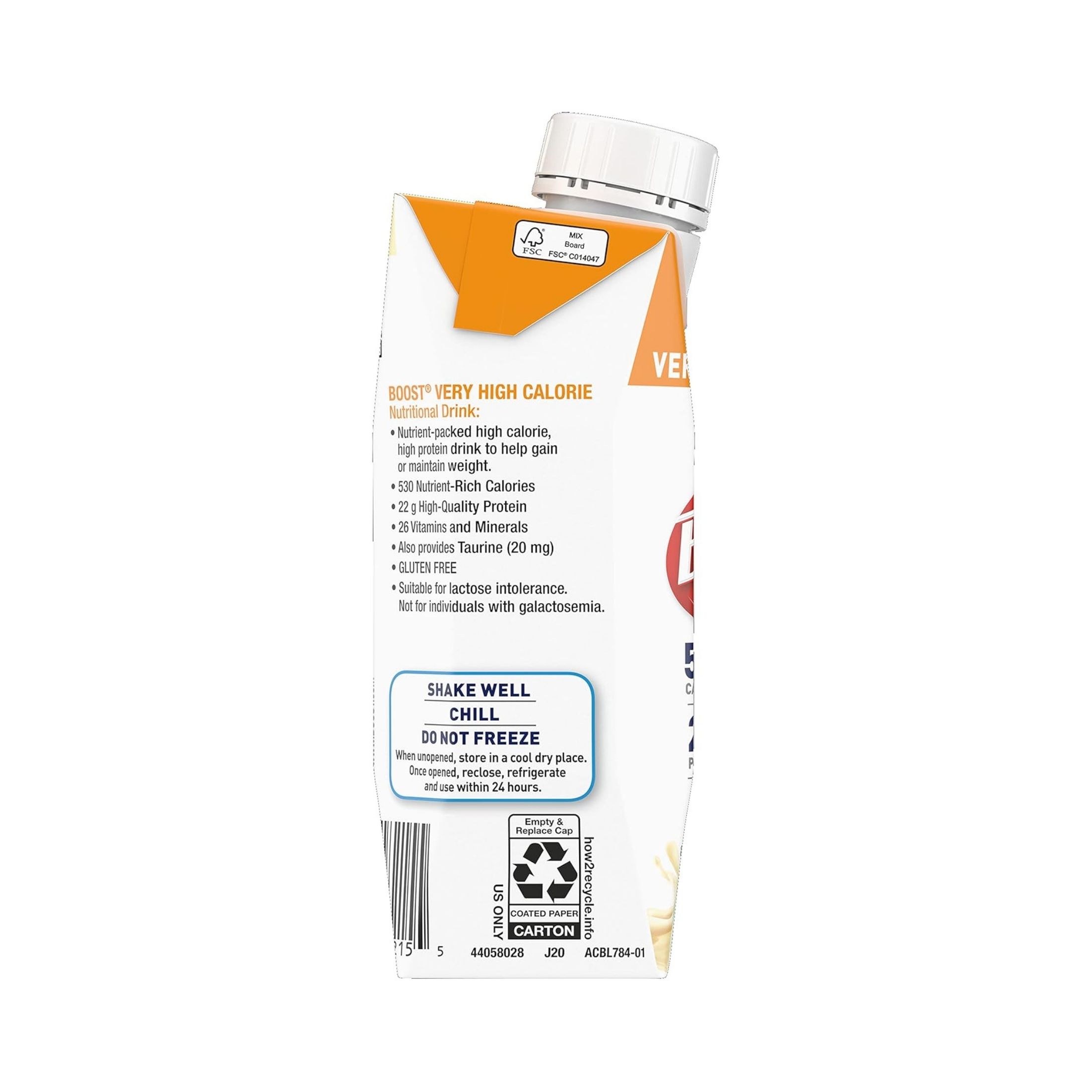 Boost Very High Calorie Vanilla Oral Supplement 8 Oz. Carton