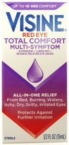 Visine Red Eye, Total Comfort Multi-Symptom Eye Drops, 1/2 Fl Oz (15 Ml)