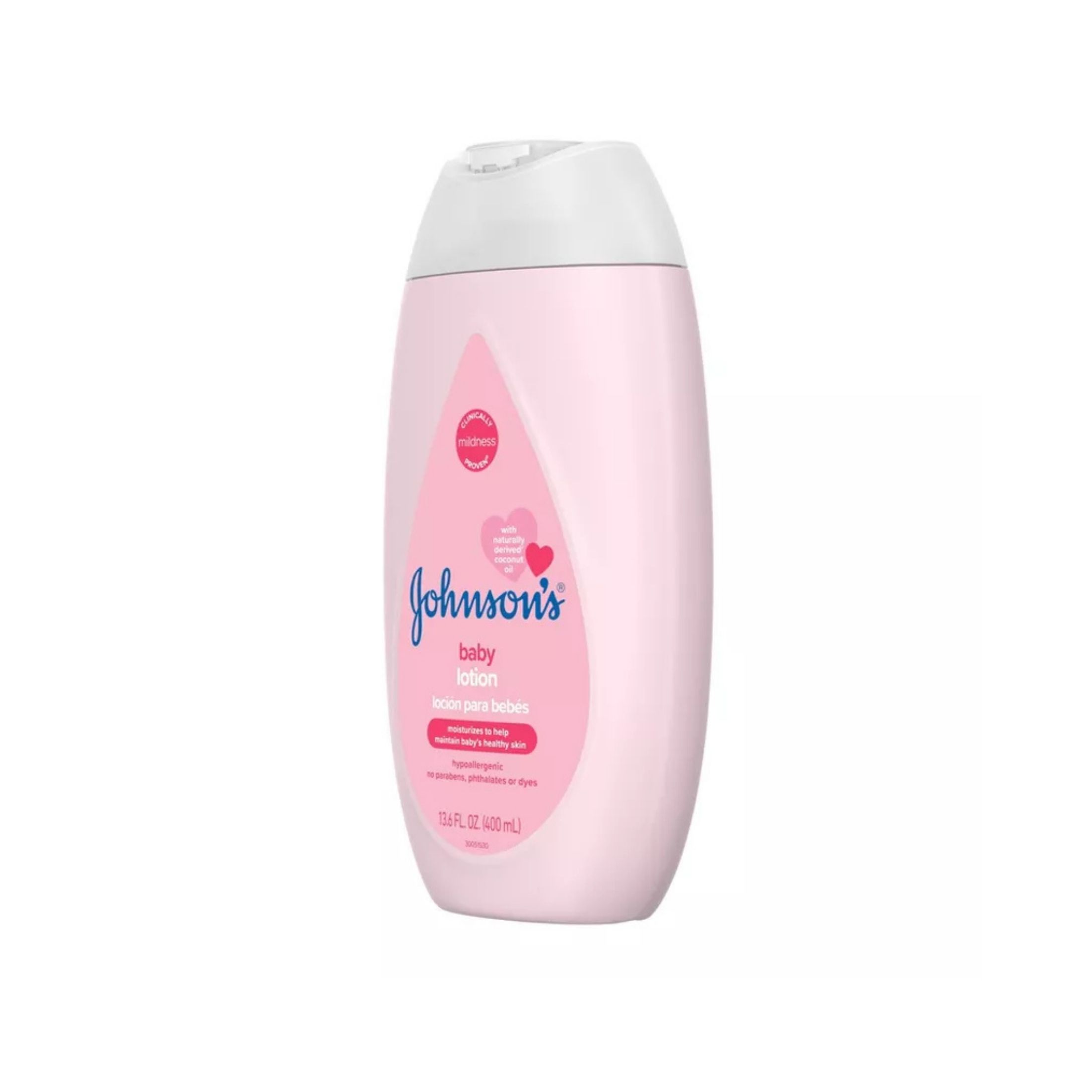 Johnson's Baby Moisturizing Mild Pink Body Lotion, Coconut Oil For Delicate Skin, Hypoallergenic - 13.6 Fl Oz
