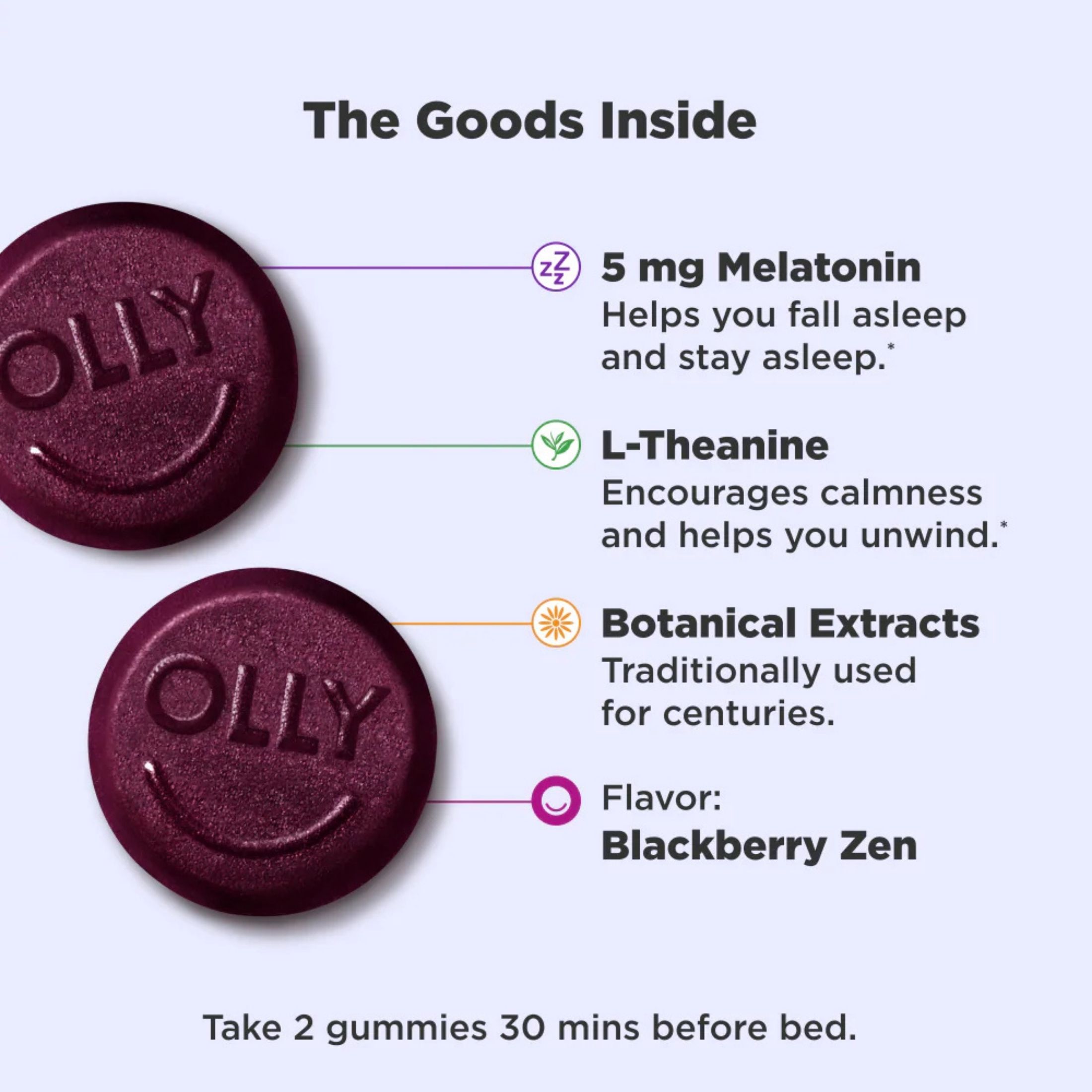 Olly Sleep, Extra Strength, 5 Mg, Gummies, Blackberry Zen