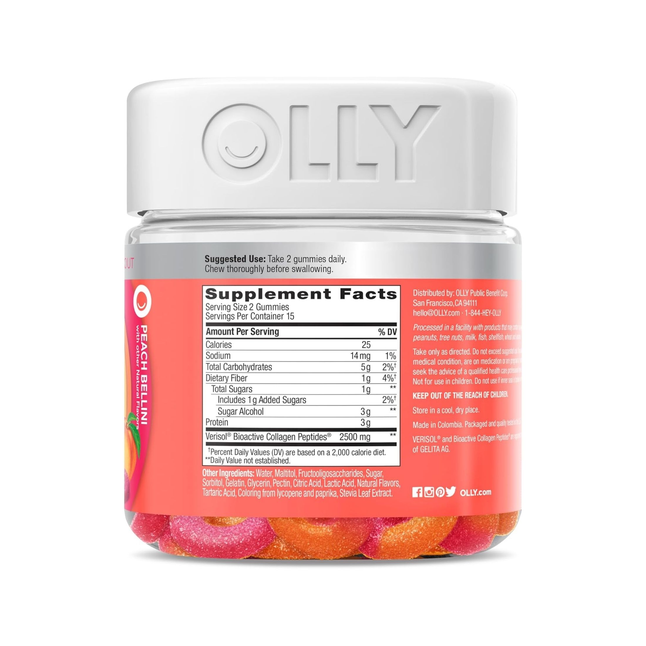 Olly Collagen Gummy Rings Peach Bellini