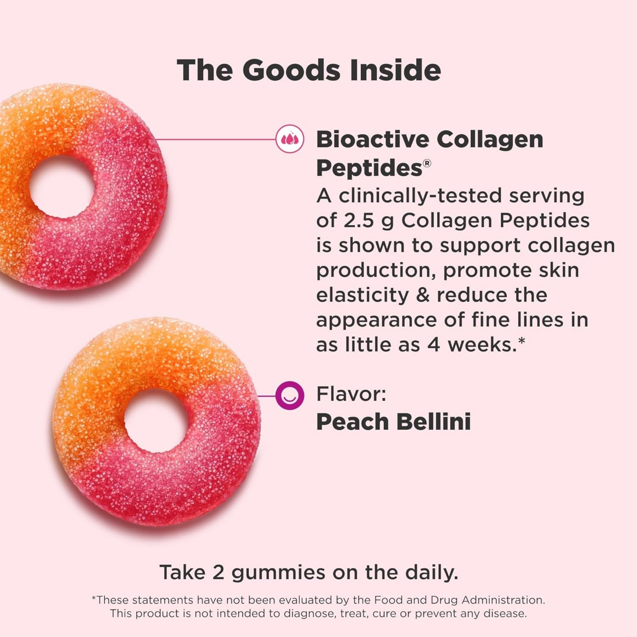 Olly Collagen Gummy Rings Peach Bellini