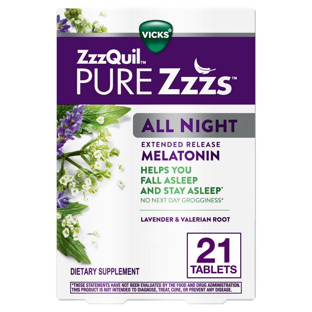 Vicks Melatonin, Extended Release, All Night, Tablets