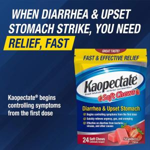 Kaopectate Diarrhea & Upset Stomach Soft Chews Strawberry