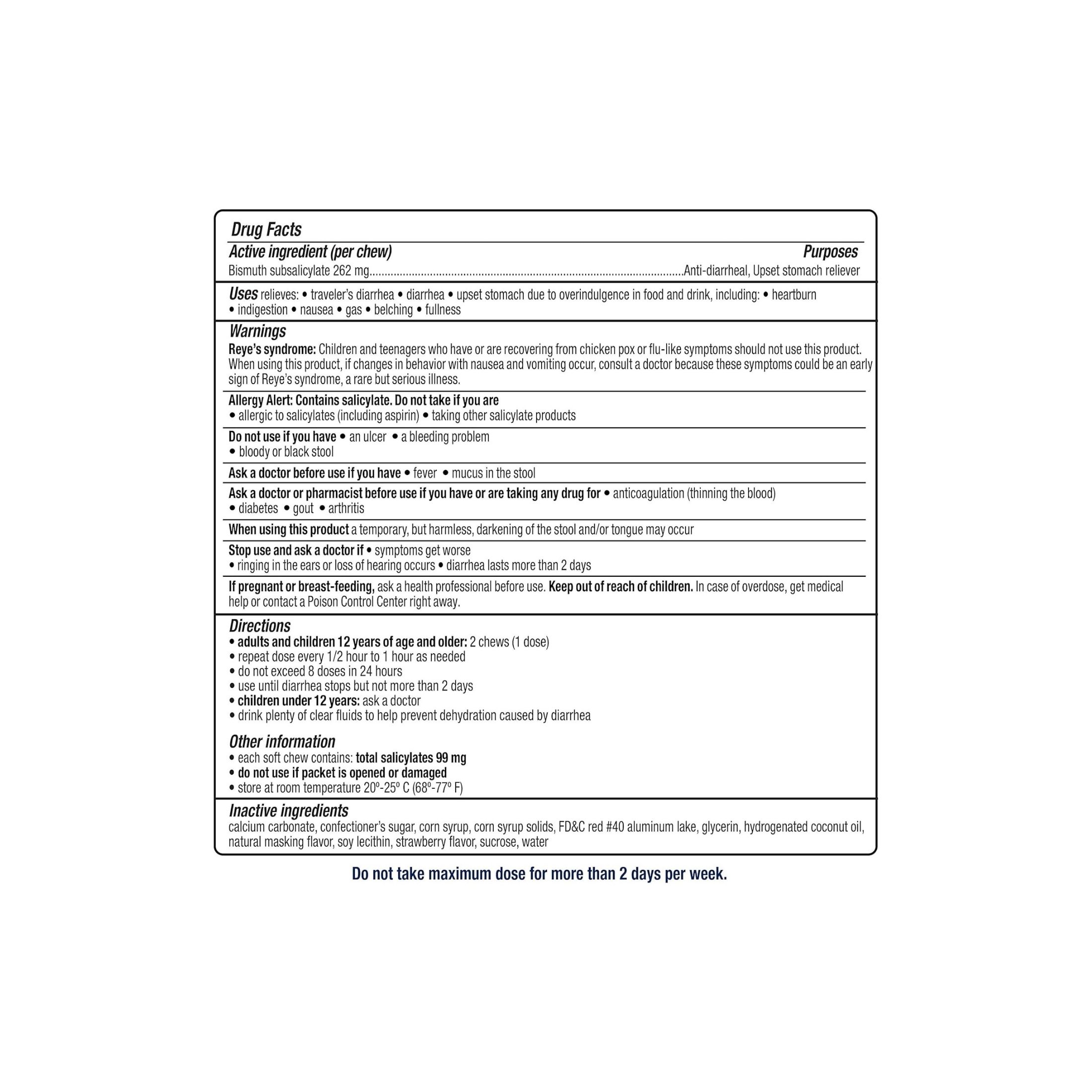 Kaopectate Diarrhea & Upset Stomach Soft Chews Strawberry