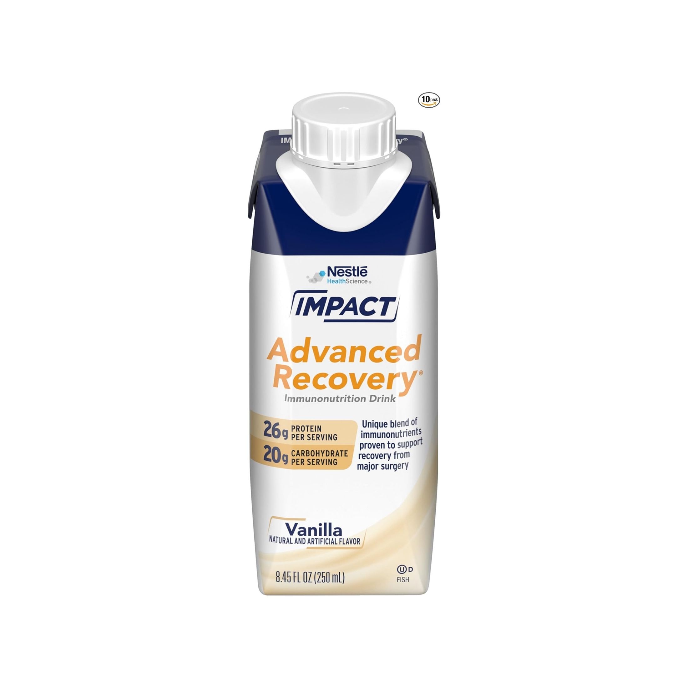 Impact Advanced Recovery Vanilla Immunonutrition Drink, 8.45 Fluid Ounce -- 10 Per Case