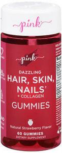 Pink Beautiful Hair Skin & Nails + Collagen Gummies - Strawberry