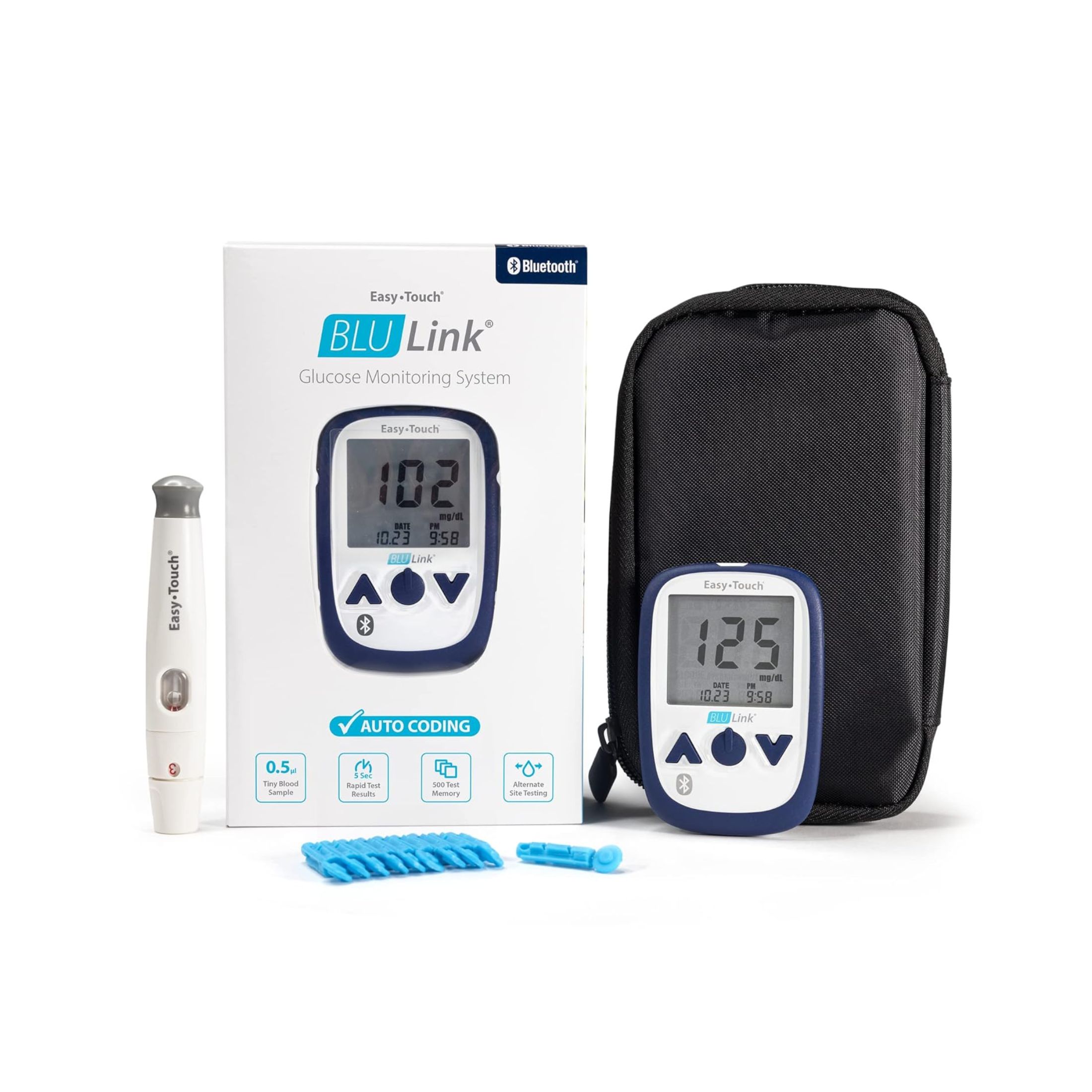 BluLink Glucometer Blood Glucose Meter Monitor Diabetes With Bluetooth