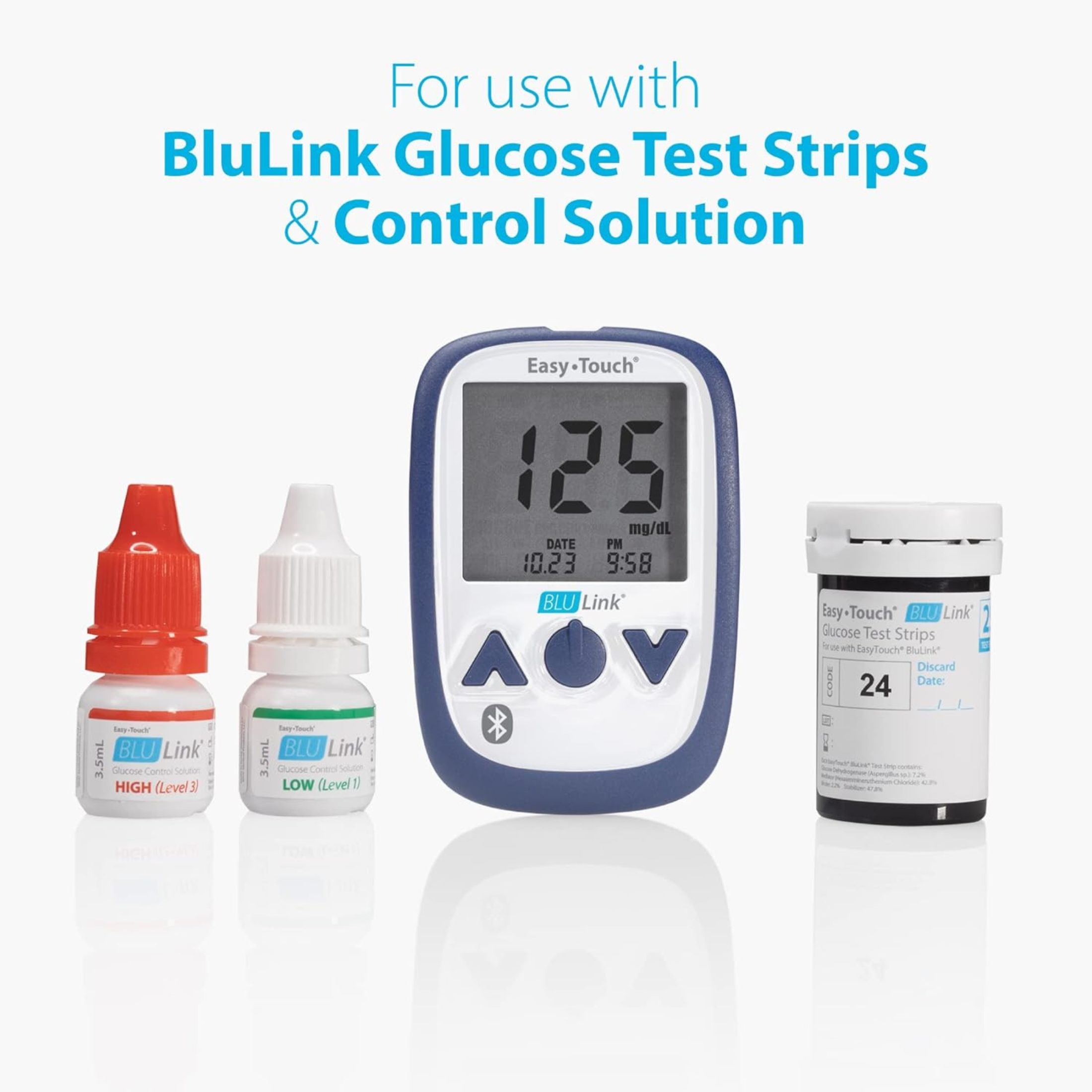 BluLink Glucometer Blood Glucose Meter Monitor Diabetes With Bluetooth