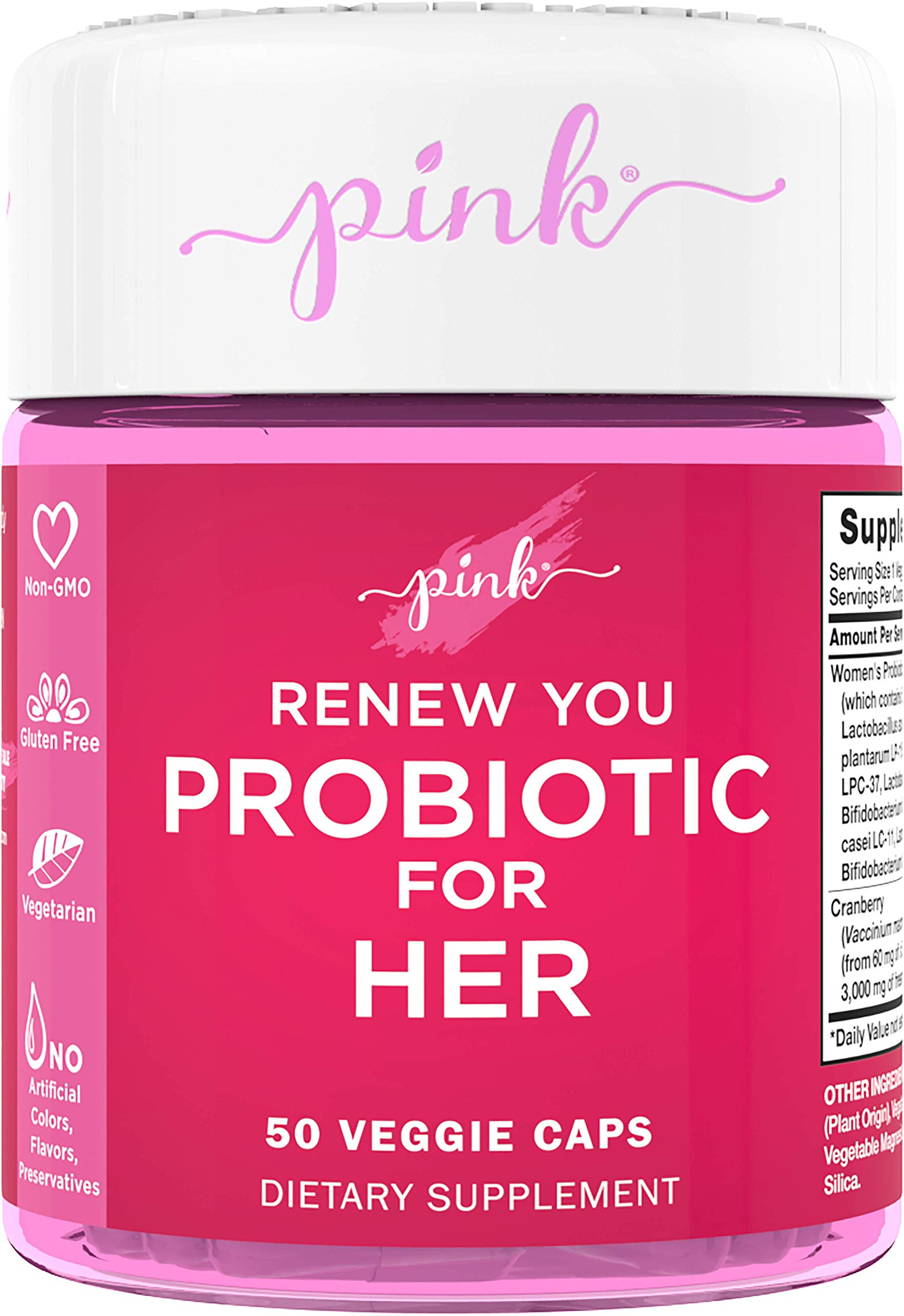 Nature's Truth Pink Vitamins Renew You Probiotic For Her Veggie Capsules - 50ct