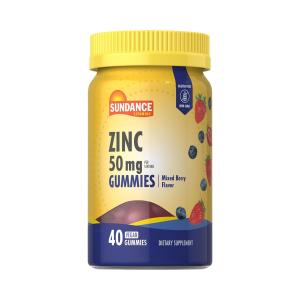 Sundance Vitamins Zinc Vegan Gummies Natural Mixed Berry Flavor