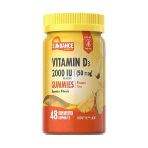 Sundance Vitamins Vitamin D3 Vegetarian Gummies, Natural Pineapple Flavor