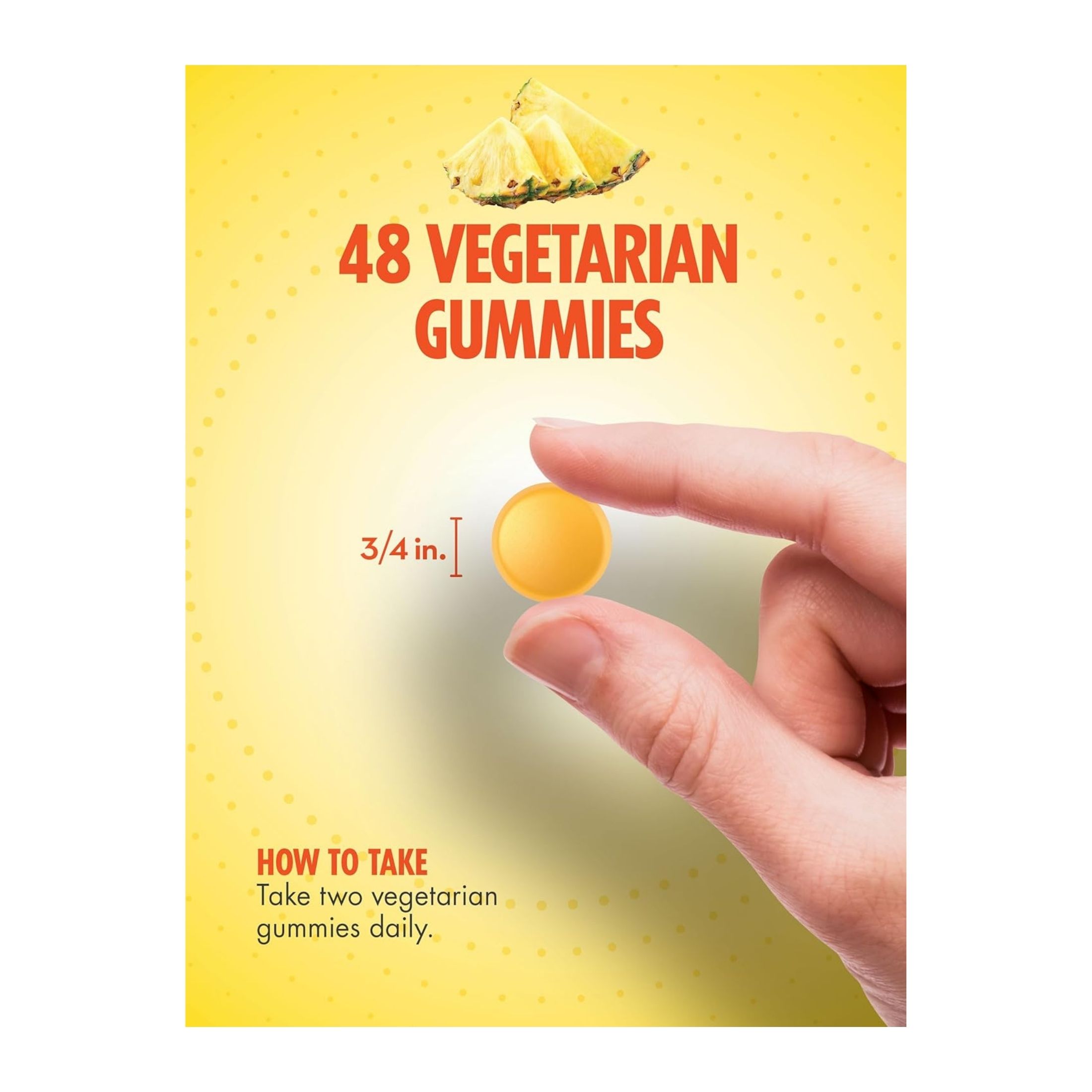 Sundance Vitamins Vitamin D3 Vegetarian Gummies, Natural Pineapple Flavor