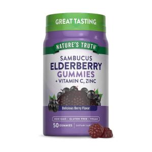 Nature's Truth Sundance Vitamins Black Elderberry Vegan Gummies Natural Berry Flavor