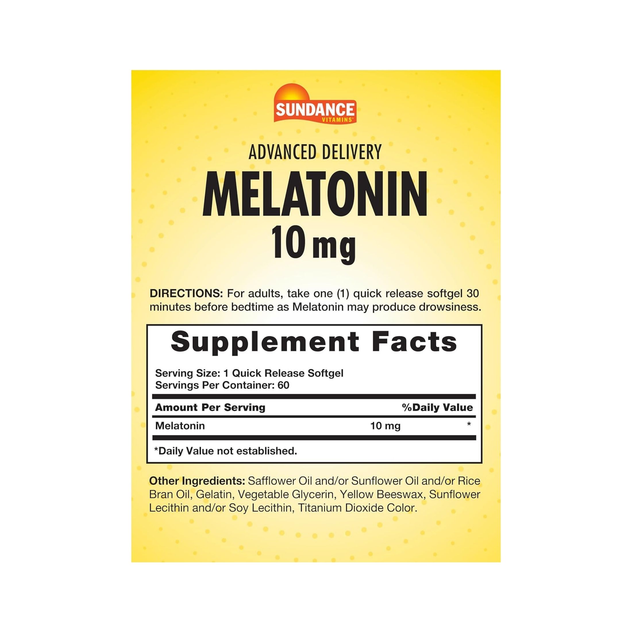 Sundance Vitamins Advanced Delivery Melatonin Quick Release Softgels