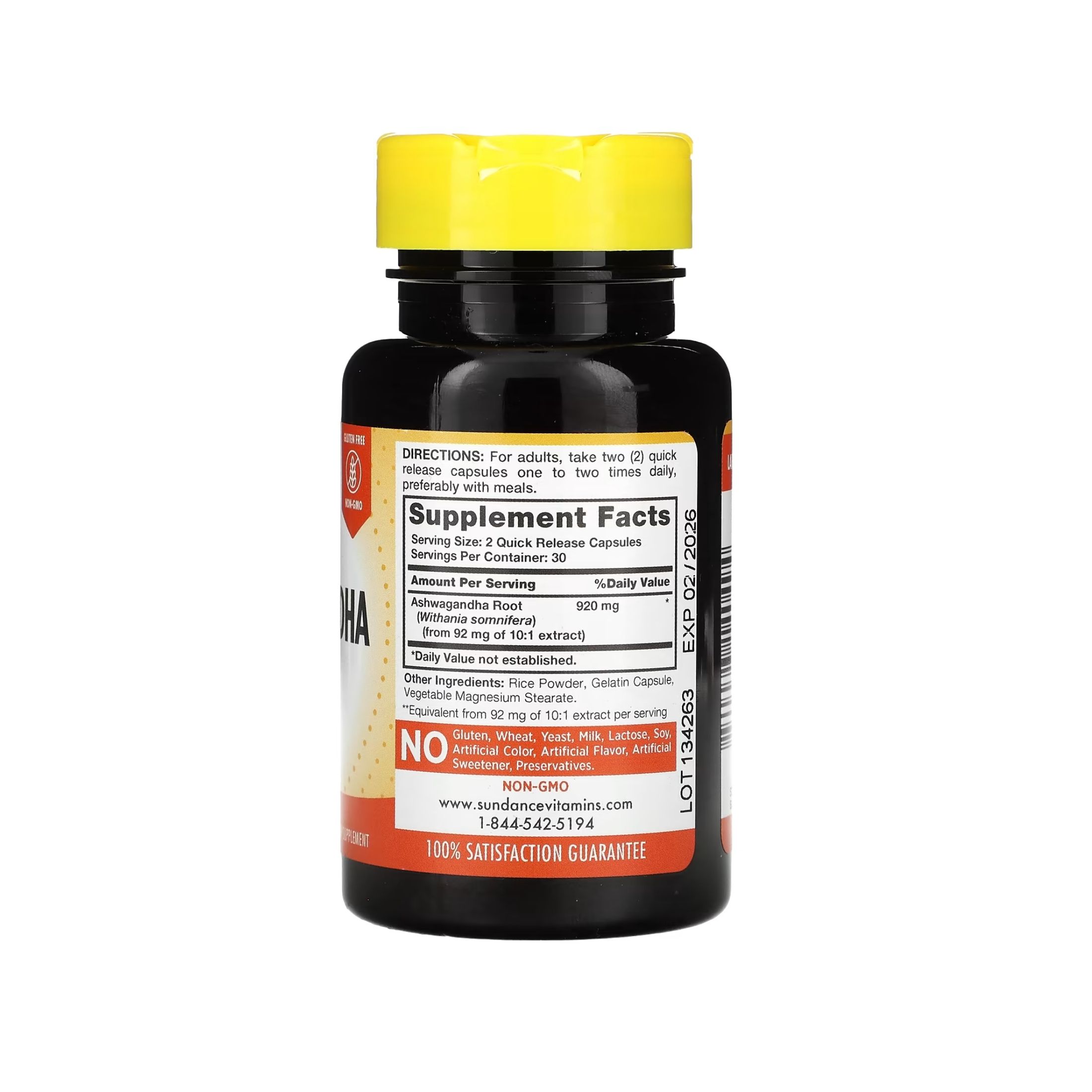 Sundance Vitamins, Super Concentrated Ashwagandha, 460 Mg, 60 Quick Release Capsules