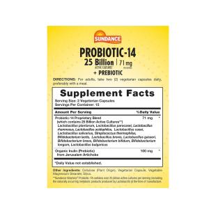 Sundance Vitamins Probiotic-14 Vegetarian 30 Caps By Nature's Truth