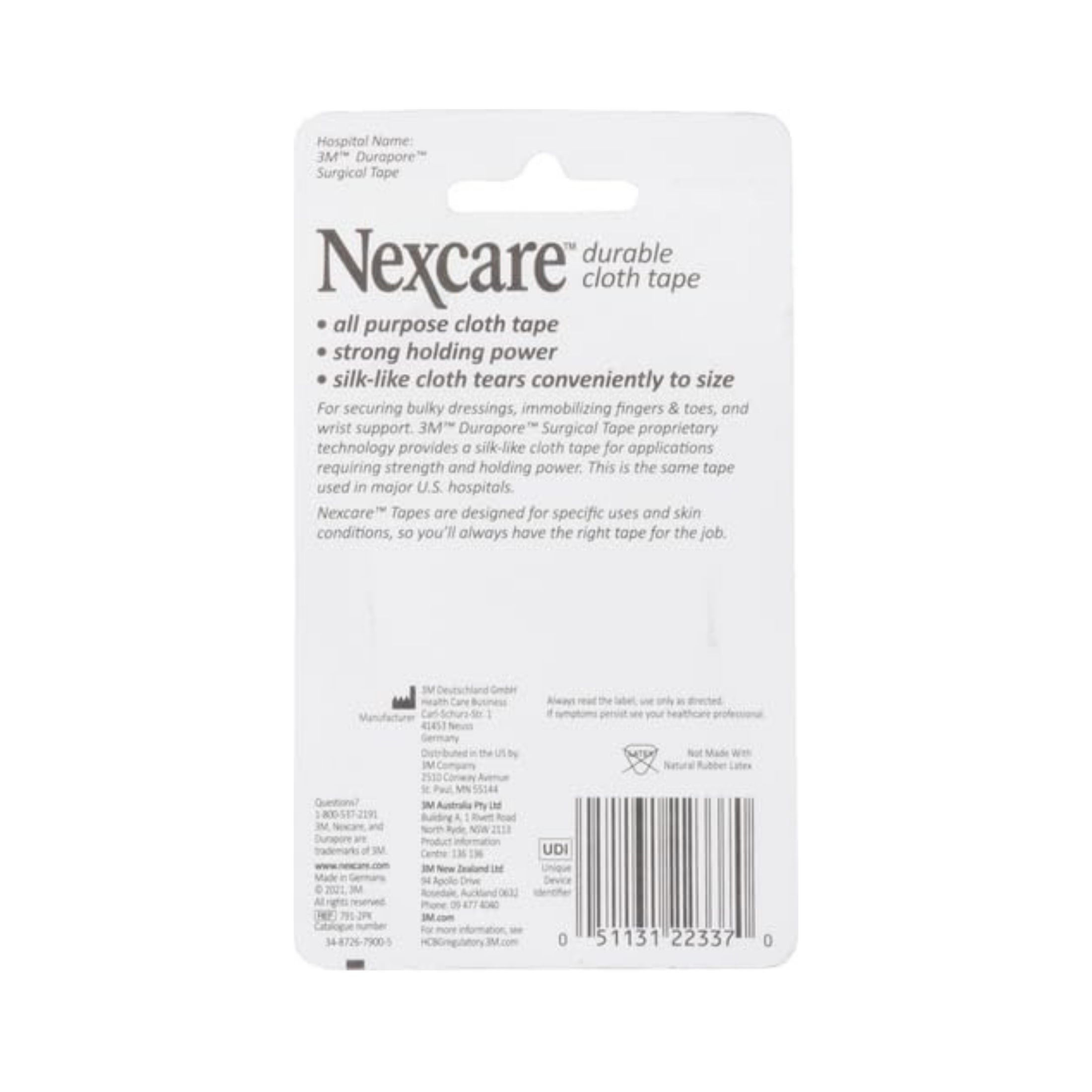 Nexcare Durable Cloth Tape 1 Inch