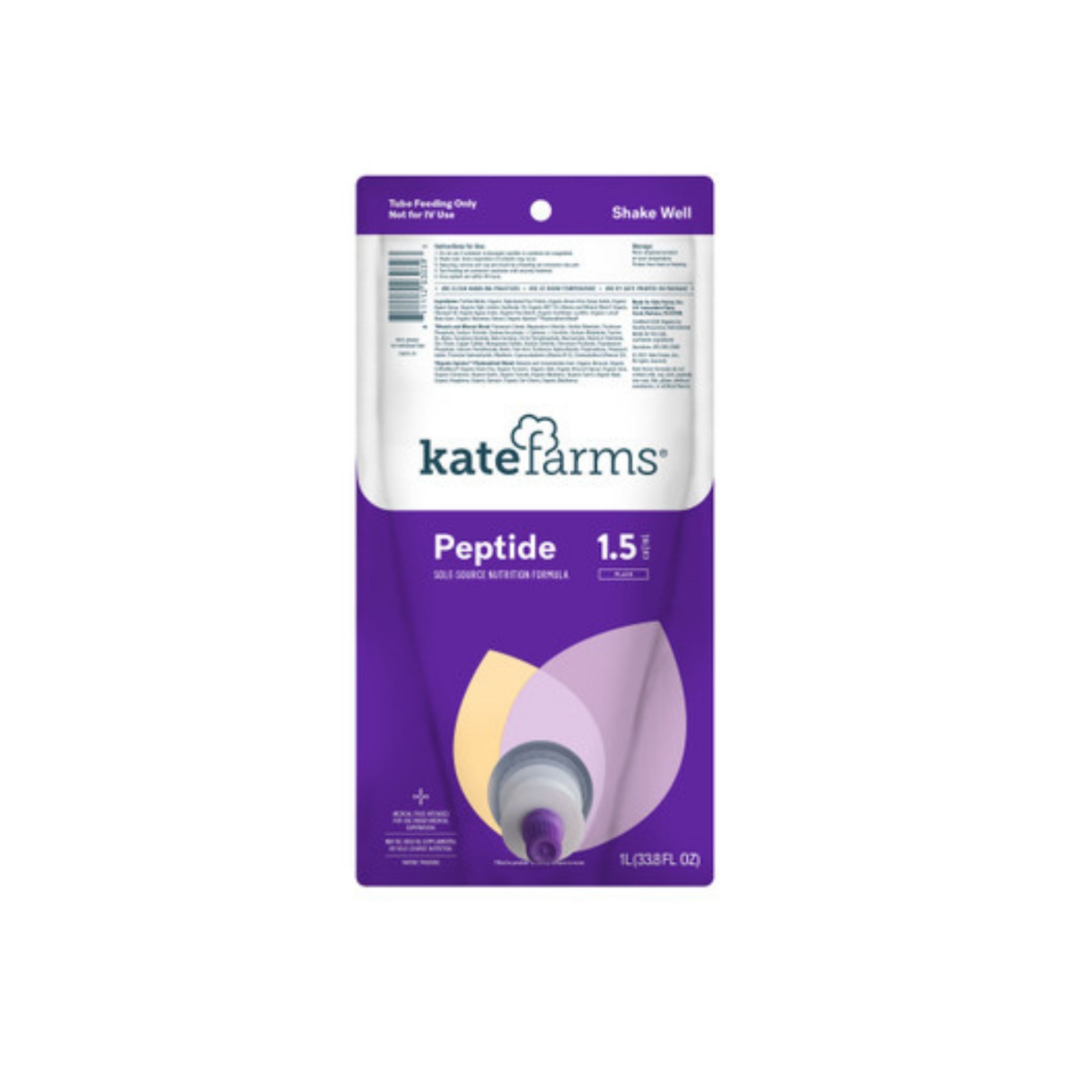 Kate Farms, Inc Peptide 1.5 Closed System Tube Feeding Formula, 1000 mL