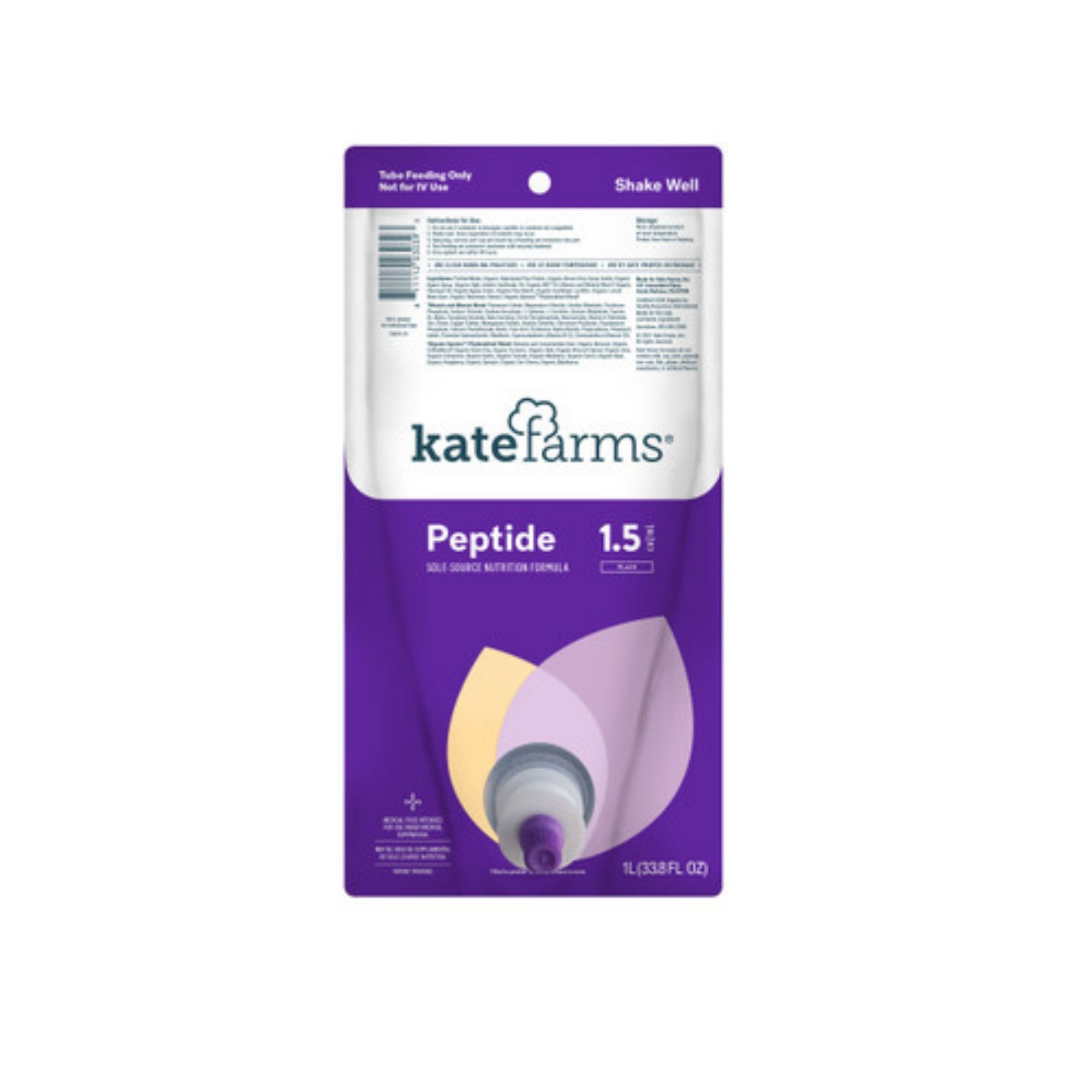 Kate Farms, Inc Peptide 1.5 Closed System Tube Feeding Formula, 1000 mL