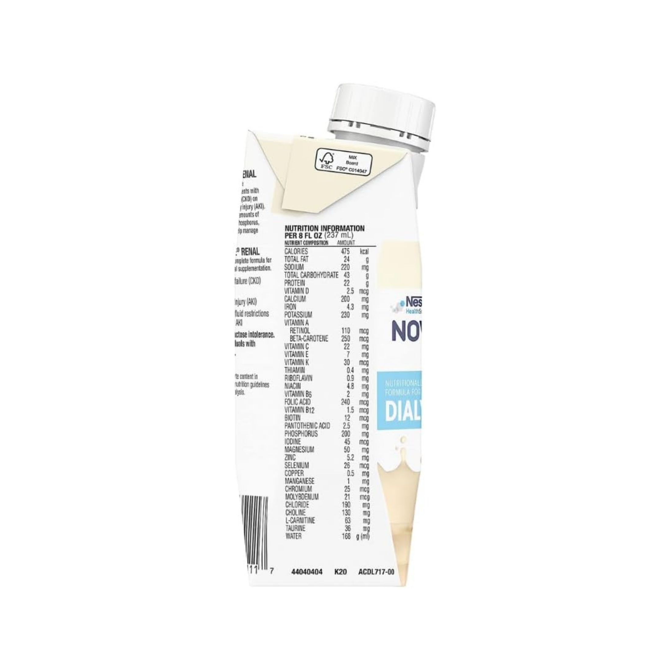 Nestle Novasource Renal Vanilla, 8 Fluid Ounces, 24 Per Case