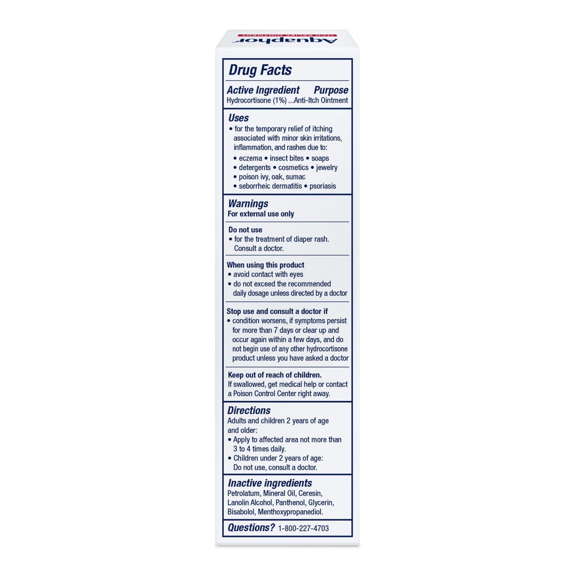 Aquaphor 1% Hydrocortisone Itch Relief Ointment - 2oz