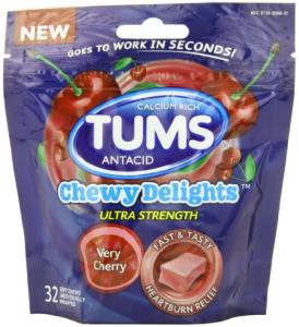 Tums Chewy Delights Ultra Strength Antacid Soft Chews For Heartburn Relief, Very Cherry