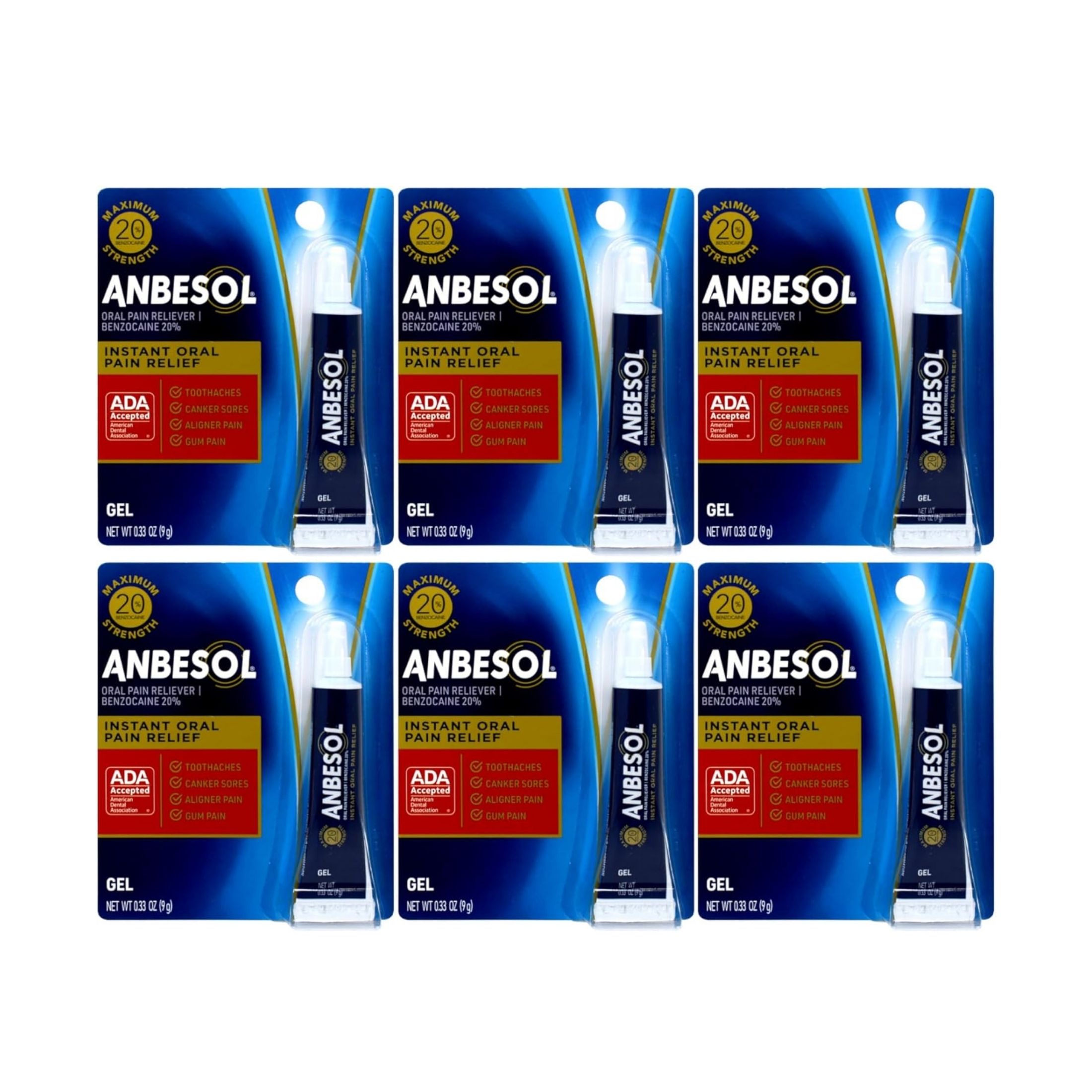 Anbesol Maximum Strength Gel, Instant Oral Pain Relief 0.33 Oz