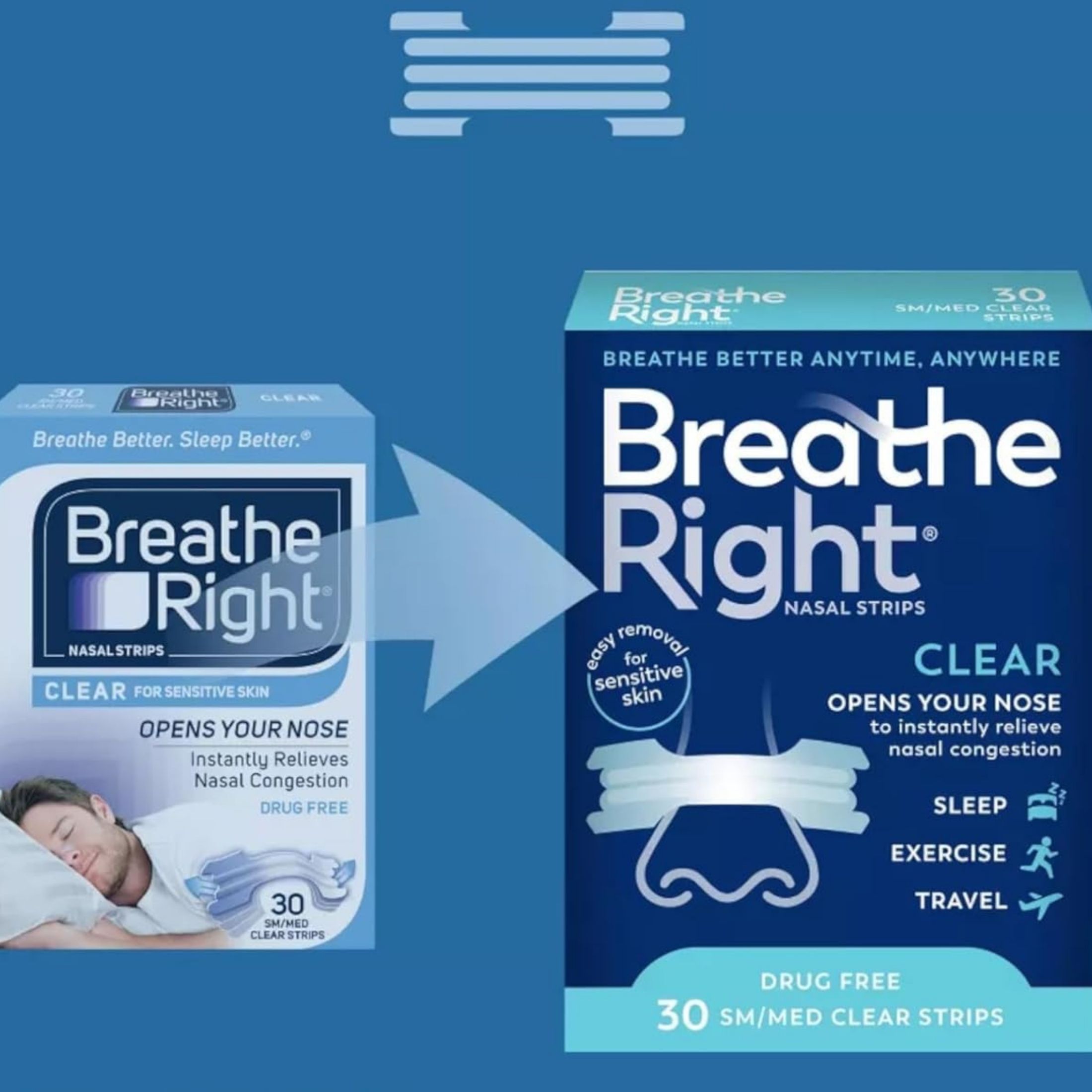 Breathe Right Nasal Strips Original Tan Small/Medium