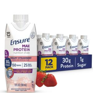 Ensure Max Protein Nutrition Shake Creamy Strawberry 11 Fl Oz