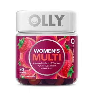 Olly The Perfect Womens Gummy Multivitamin, 45 Day Supply, Blissful Berry, Vitamins A, D, C, E, Biotin, Folic Acid, Chewable Supplement