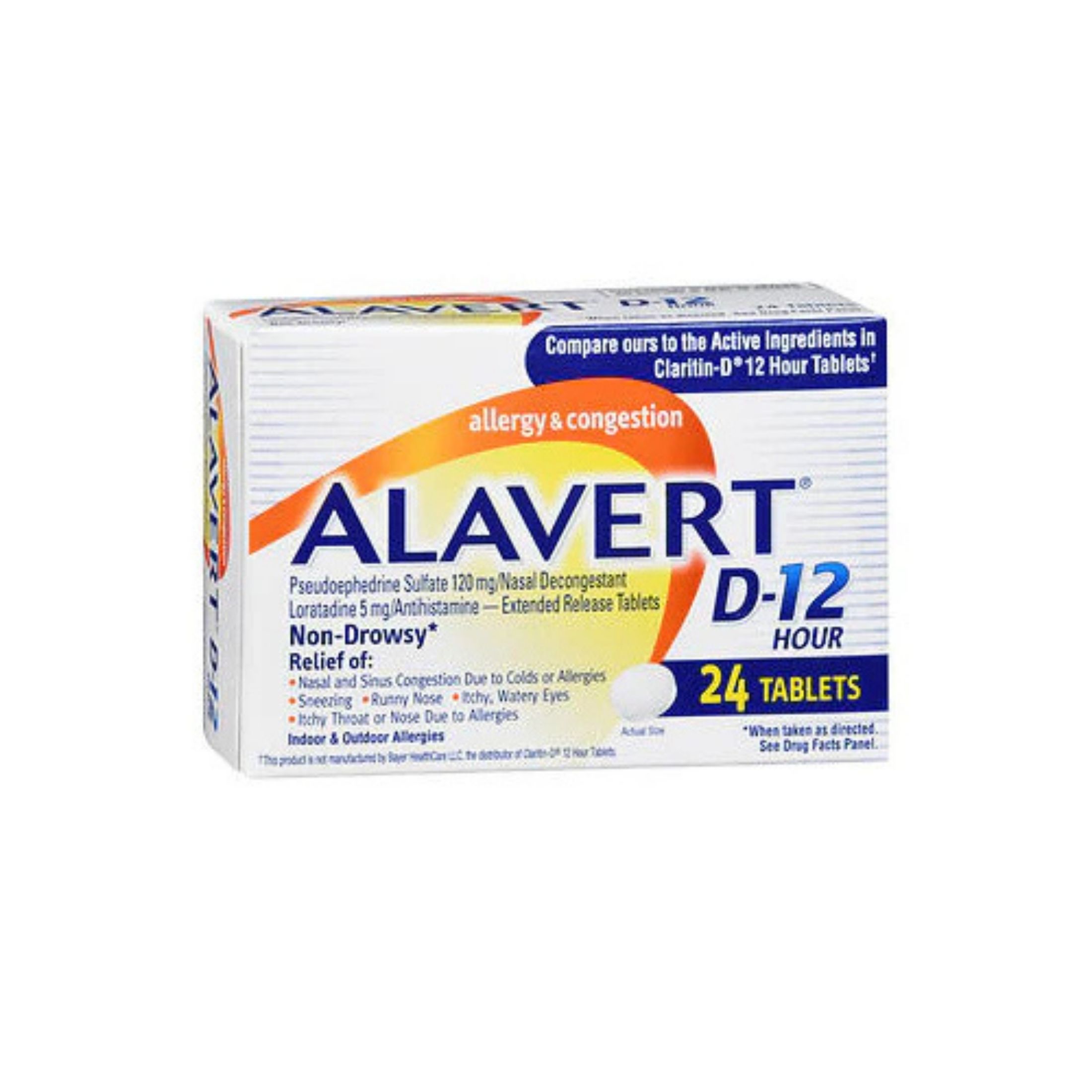 Alavert Bronkaid, Allergy & Sinus D 12 Hour Extended Release, 24 Tablets
