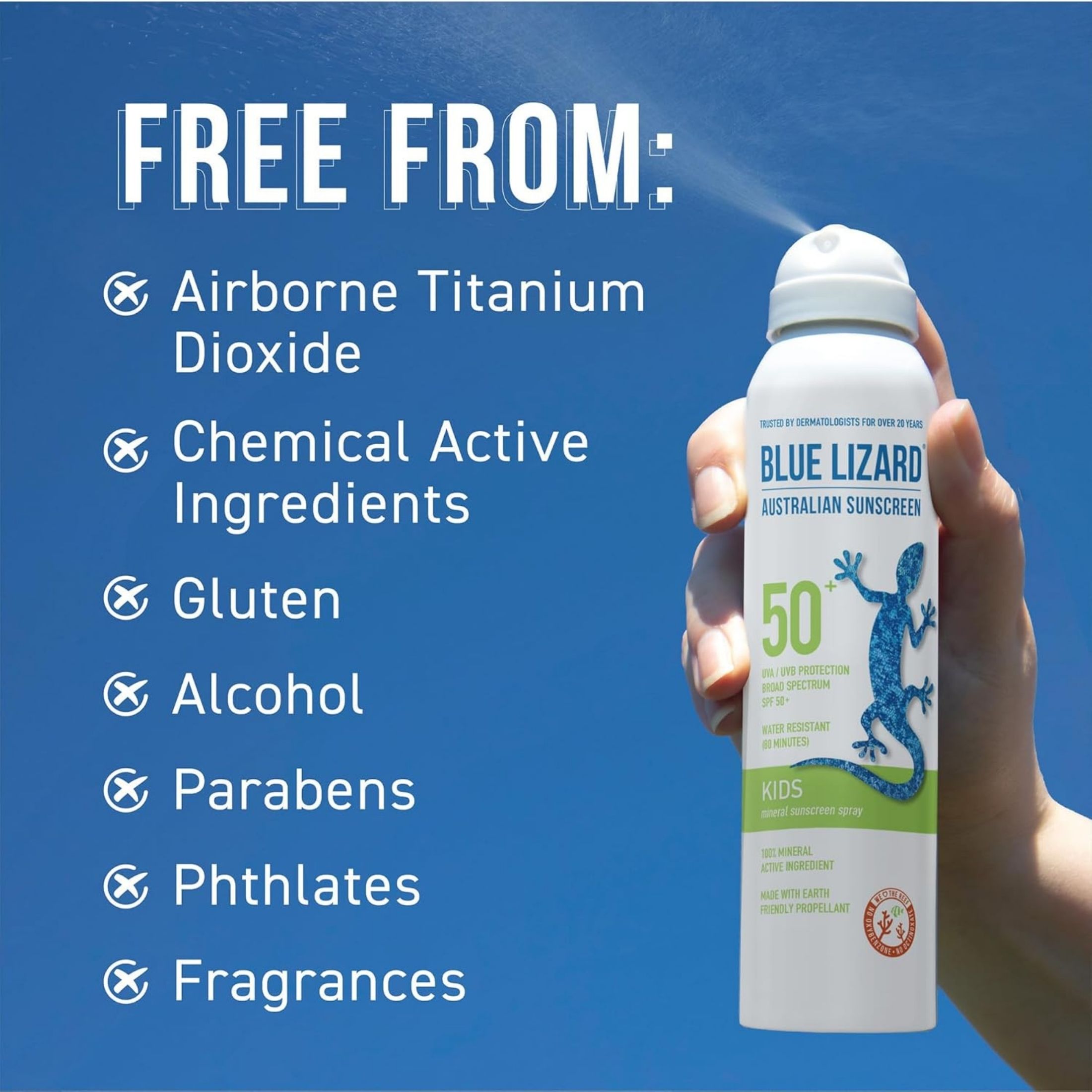Blue Lizard Kids Mineral Sunscreen Spray - SPF 50+ - 4.5 Oz