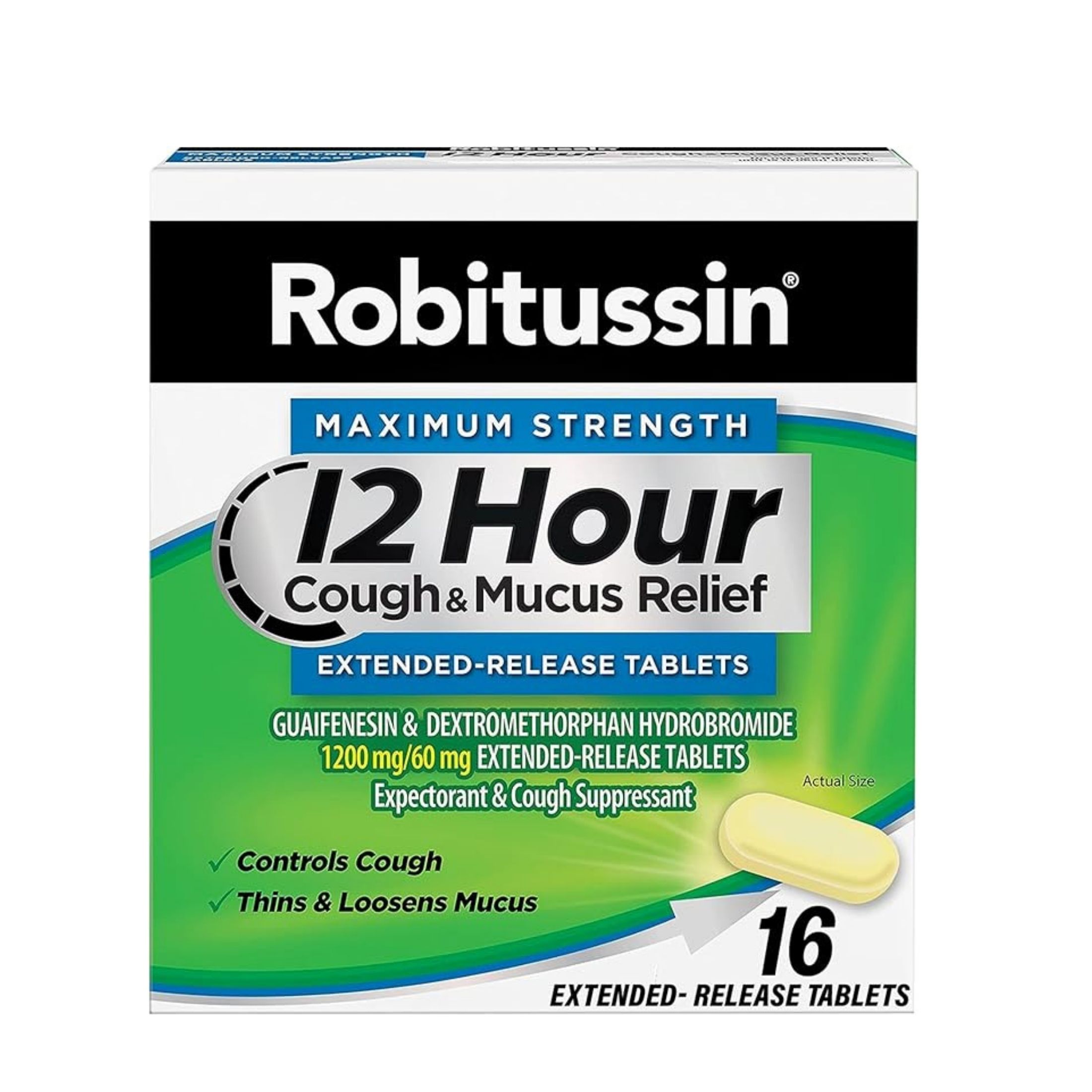 Robitussin Maximum Strength 12 Hour Cough And Mucus Relief Tablets