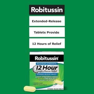 Robitussin Maximum Strength 12 Hour Cough And Mucus Relief Tablets