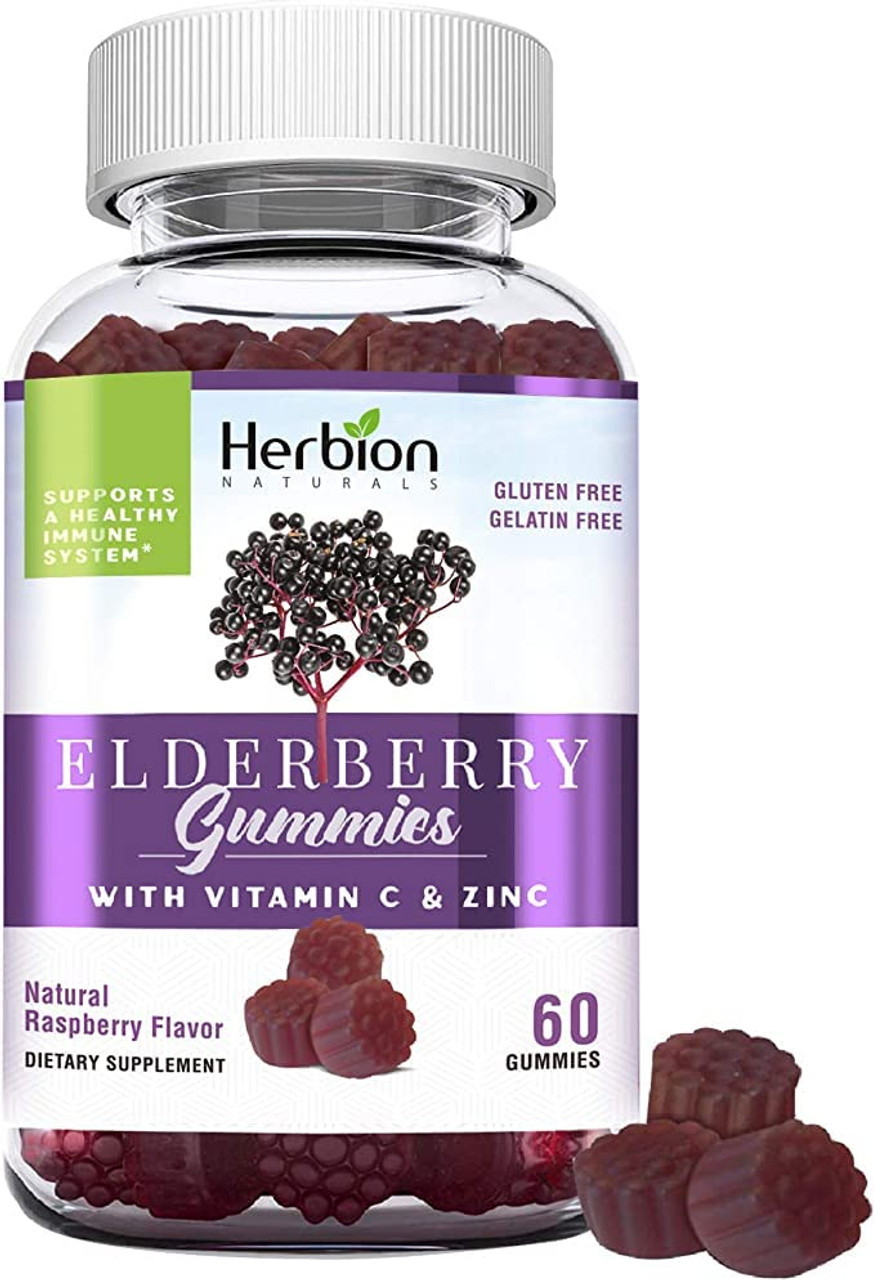 Herbion Naturals Elderberry Gummies With Vitamin C & Zinc - 60ct