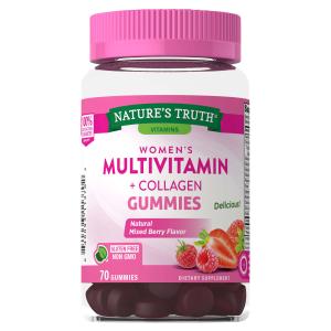 Nature's Truth Women's Multivitamin + Collagen Gummies - Natural Mixed Berry Flavor 70ct
