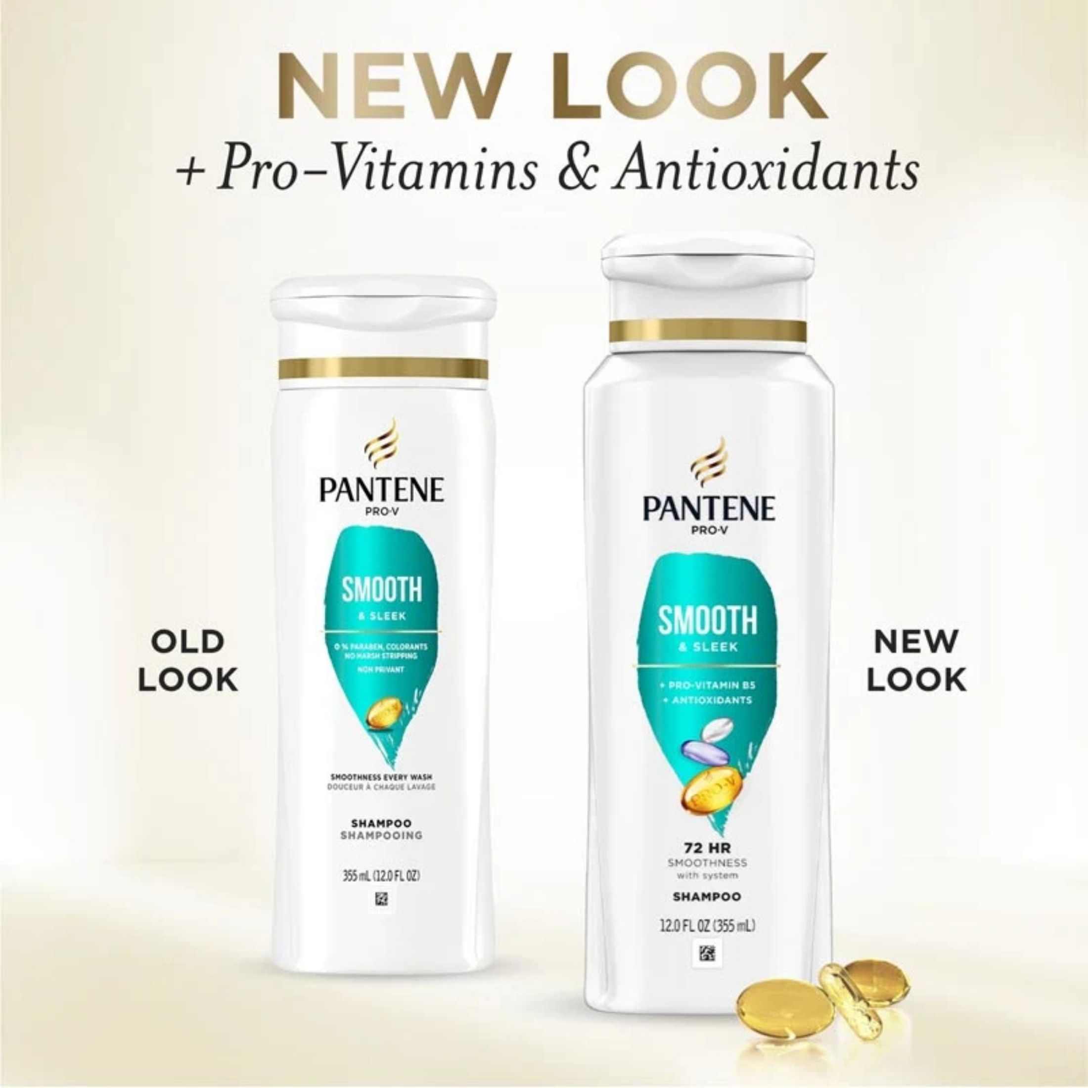 Pantene Smooth & Sleek 72 Hr Smoothness Shampoo 12 Fl Oz