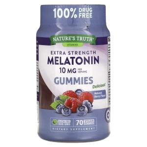 Nature's Truth Extra Strength Melatonin 10 Mg Vegan Gummies Natural Berry Flavor