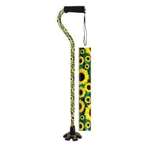 Essential Medical Supply Couture Offset Cane With Matching Standing Tip, Sunflower