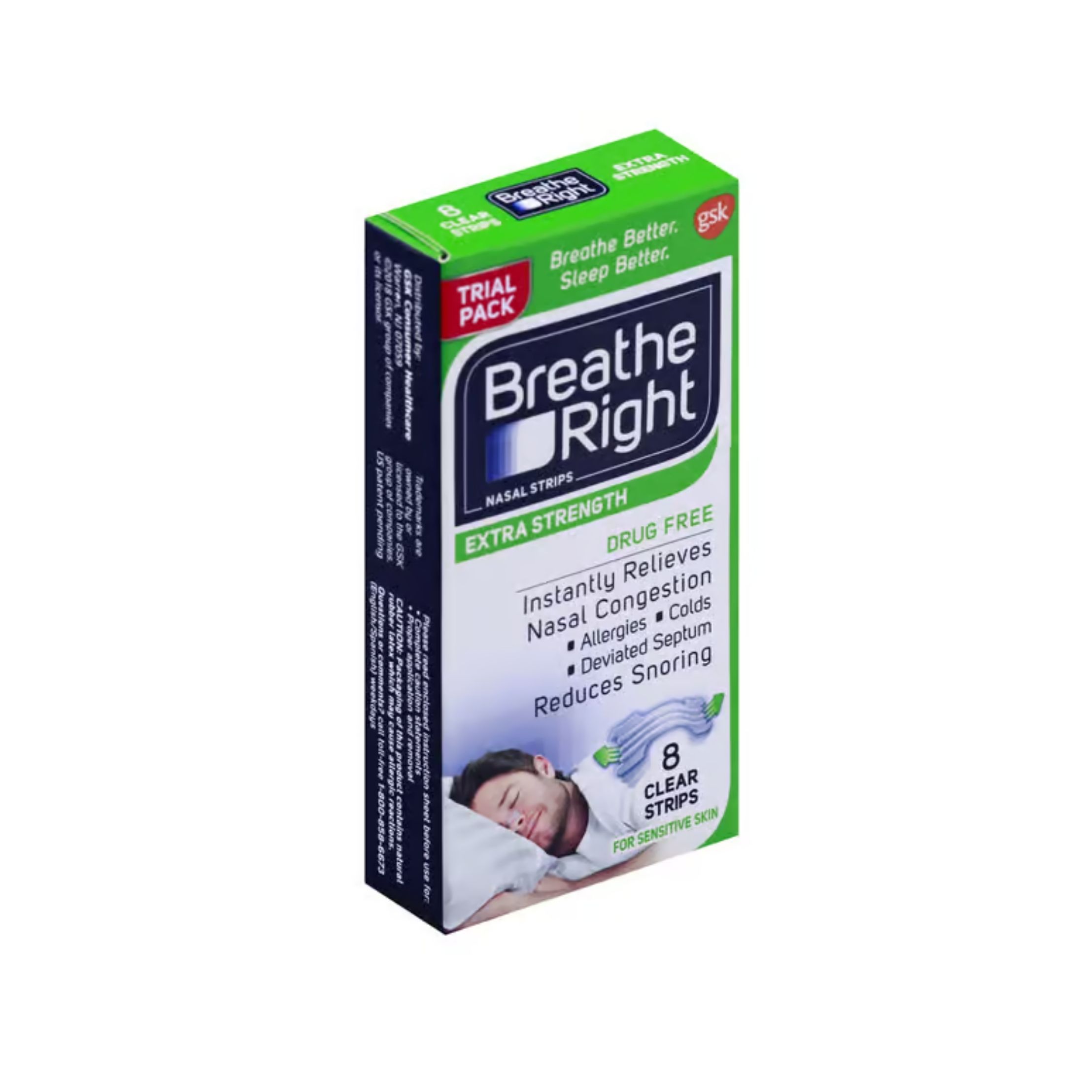 Breathe Right Nasal Strips, Extra Strength, Drug Free, Trial Pack