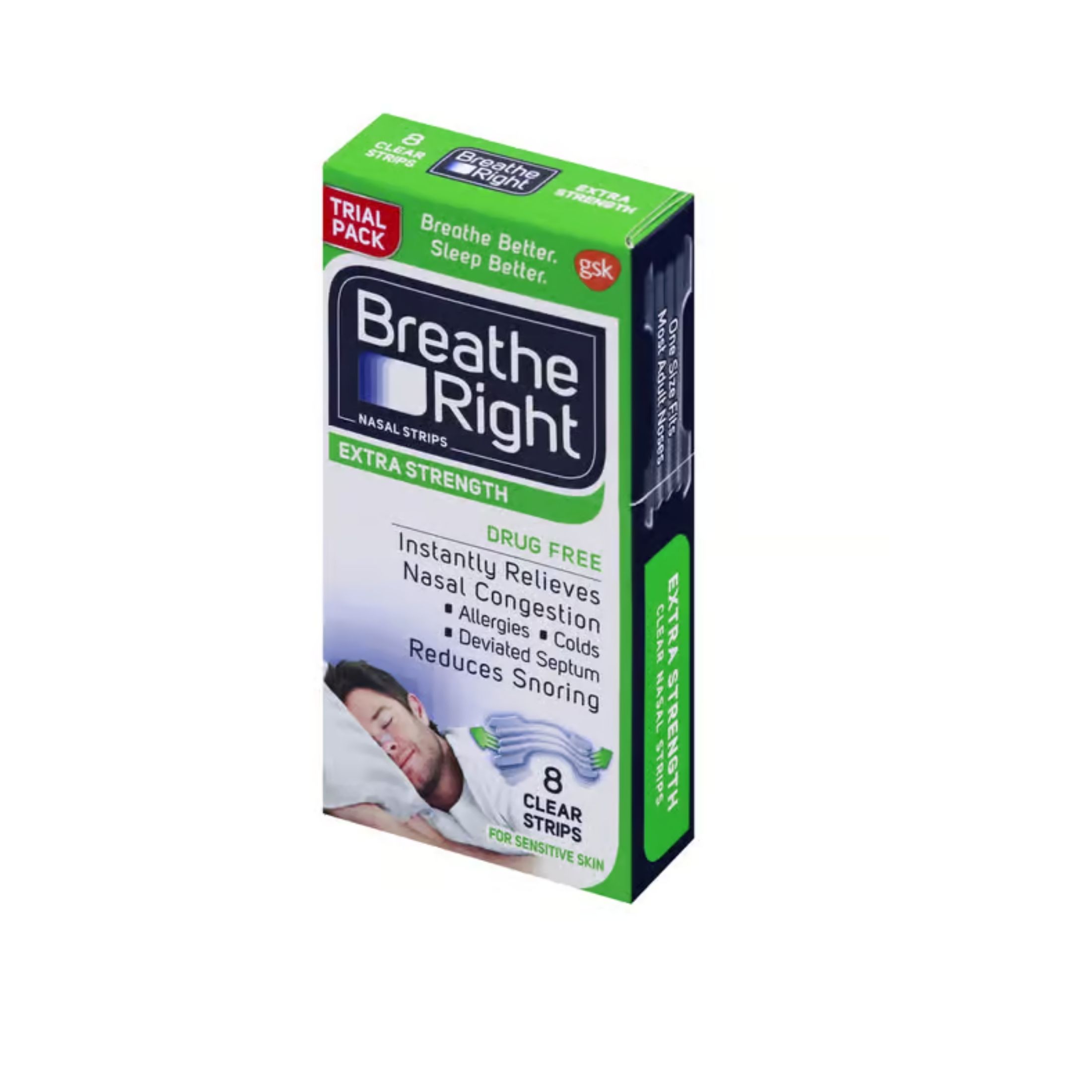 Breathe Right Nasal Strips, Extra Strength, Drug Free, Trial Pack