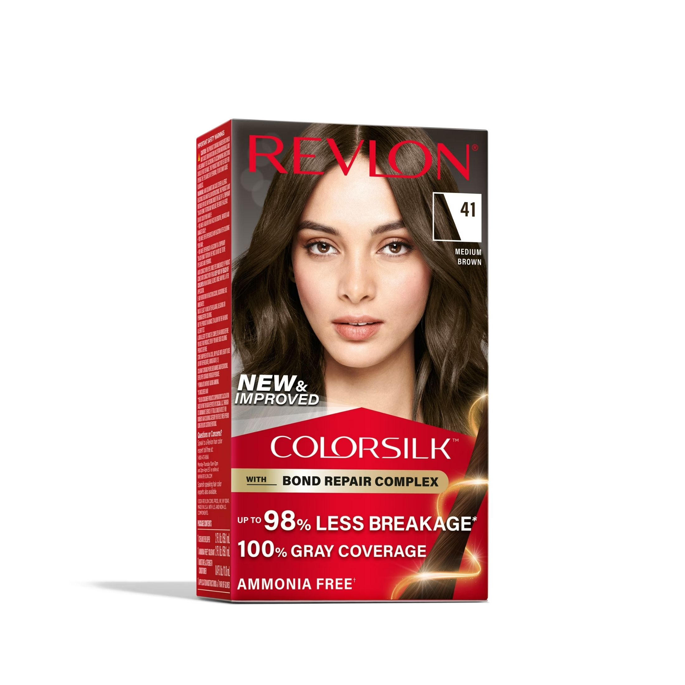 Revlon Colorsilk Beautiful Color Permanent Hair Color, 41 Medium Brown