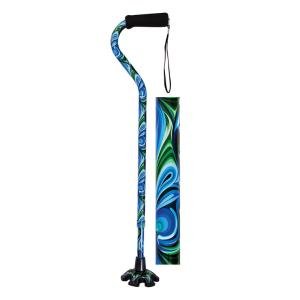 Essential Medical Supply Couture Offset Fashion Cane With Matching Standing Super Big Foot Tip, Swirl Style