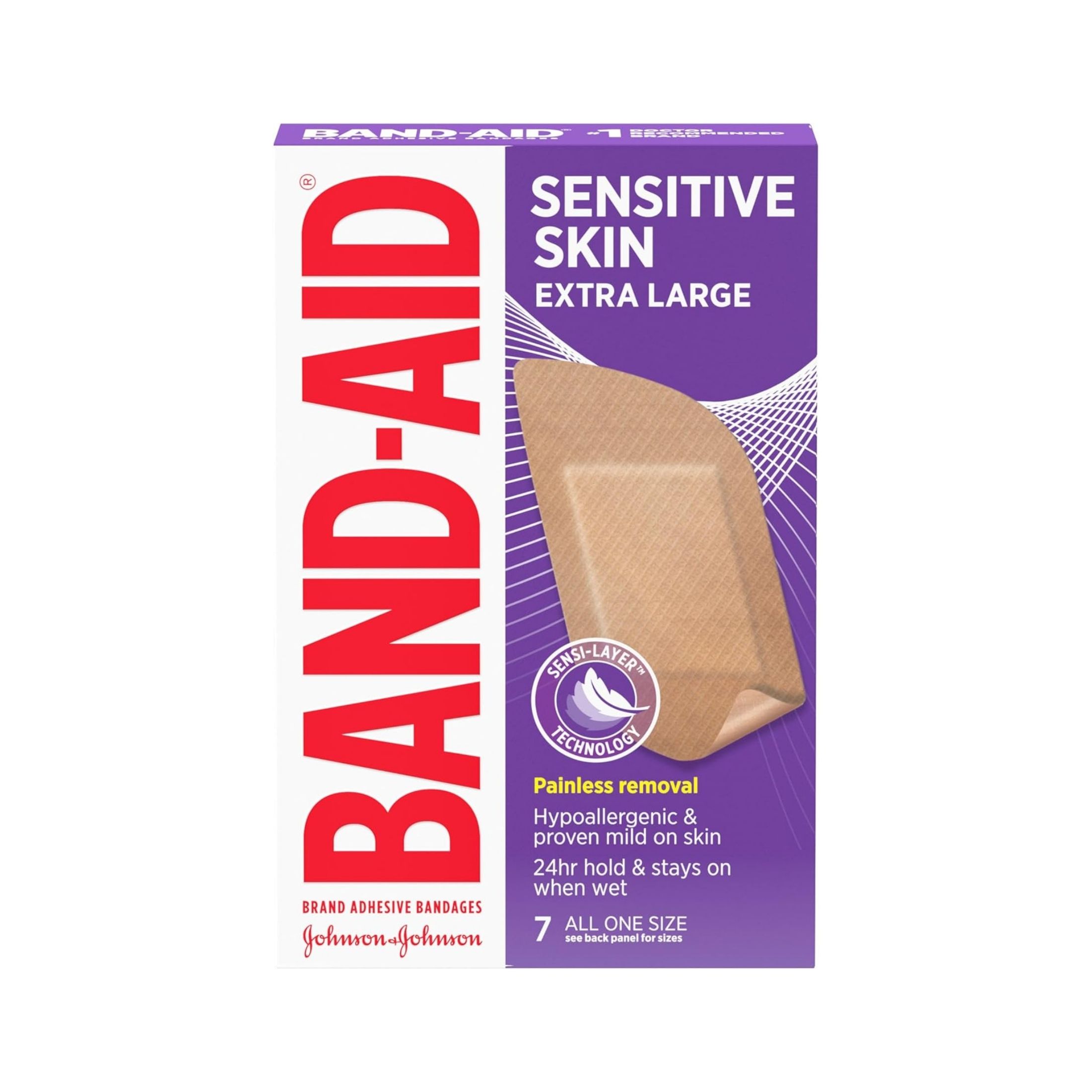 Band-Aid Brand Adhesive Bandages For Sensitive Skin, Assorted Sizes