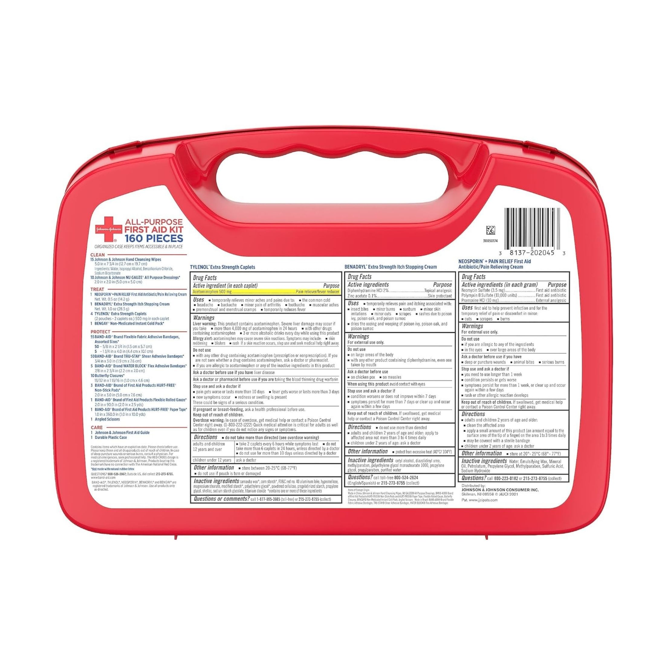 Johnson & Johnson All Purpose Compact 160-Piece First Aid Kit