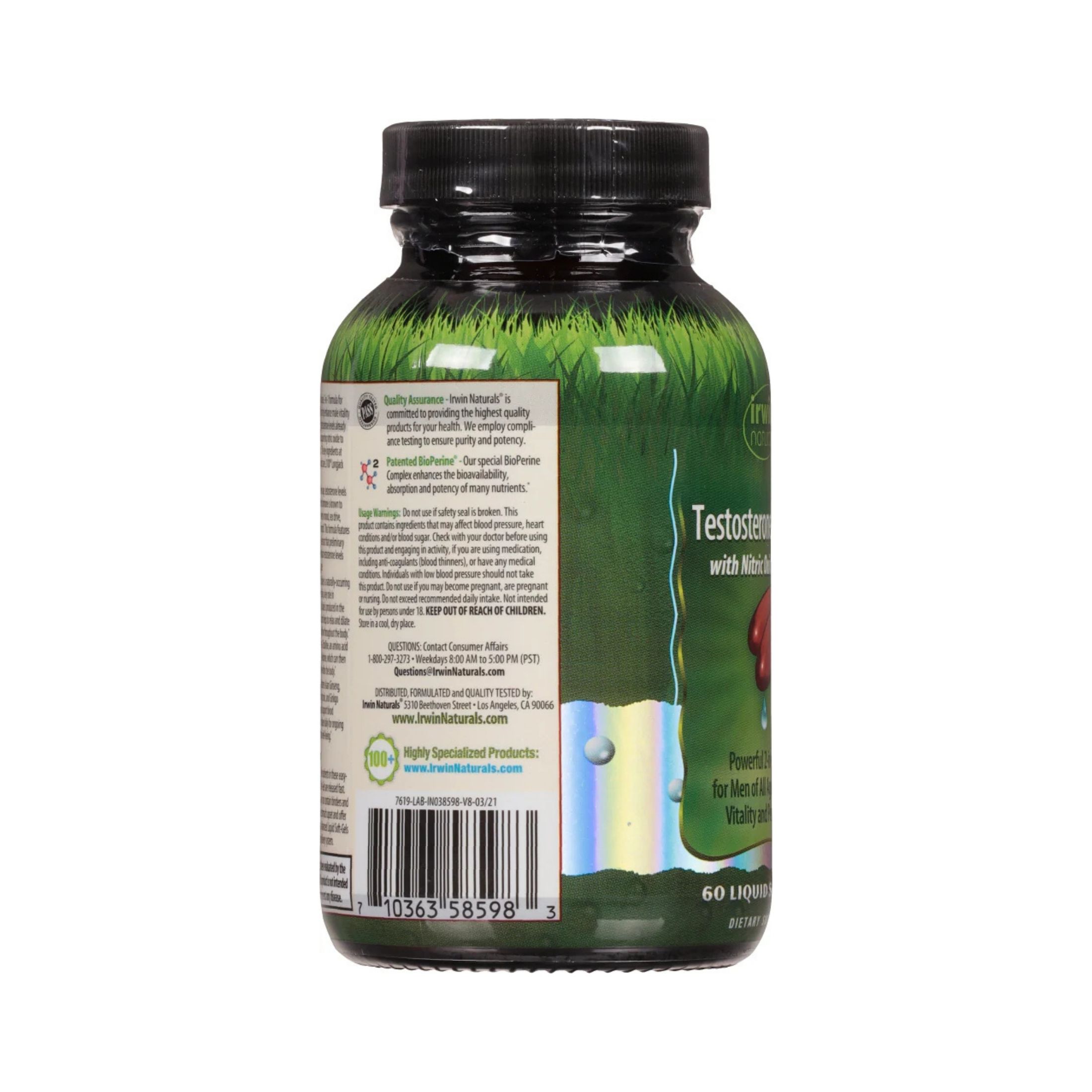 Irwin Naturals Testosterone UP RED With Nitric Oxide Booster, 60 Liquid Soft-Gels