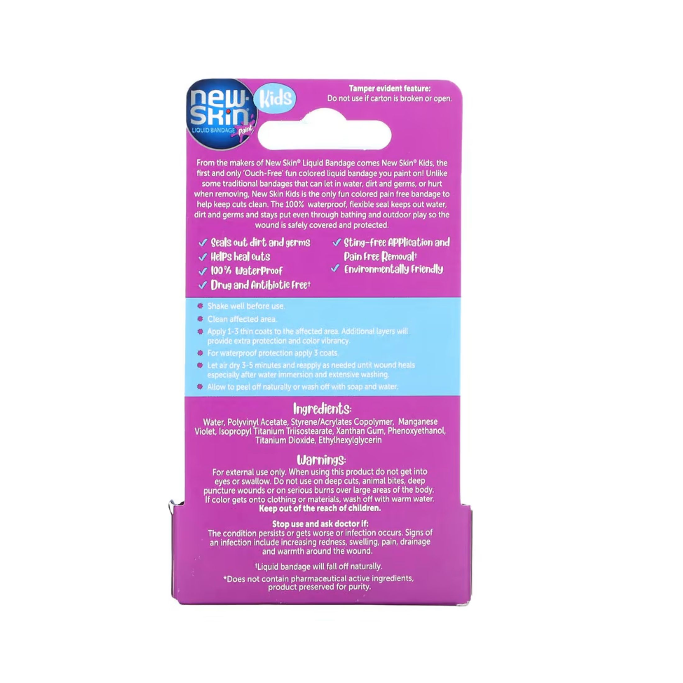 New-Skin Purple Paint Waterproof Liquid Bandage For Kids 0.3 Fl Oz