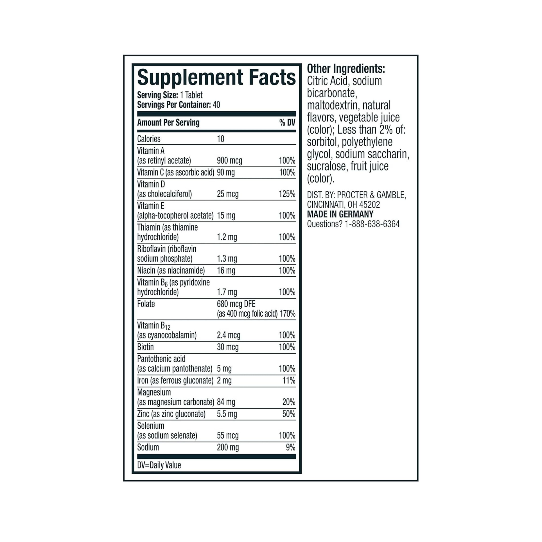 Voost Men S Multivitamin Effervescent Tablets Blueberry Pomegranate Flavored